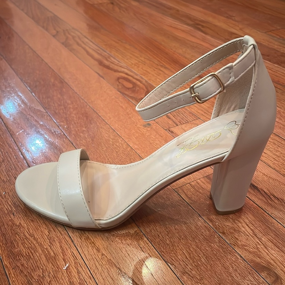 Cream colored block heels